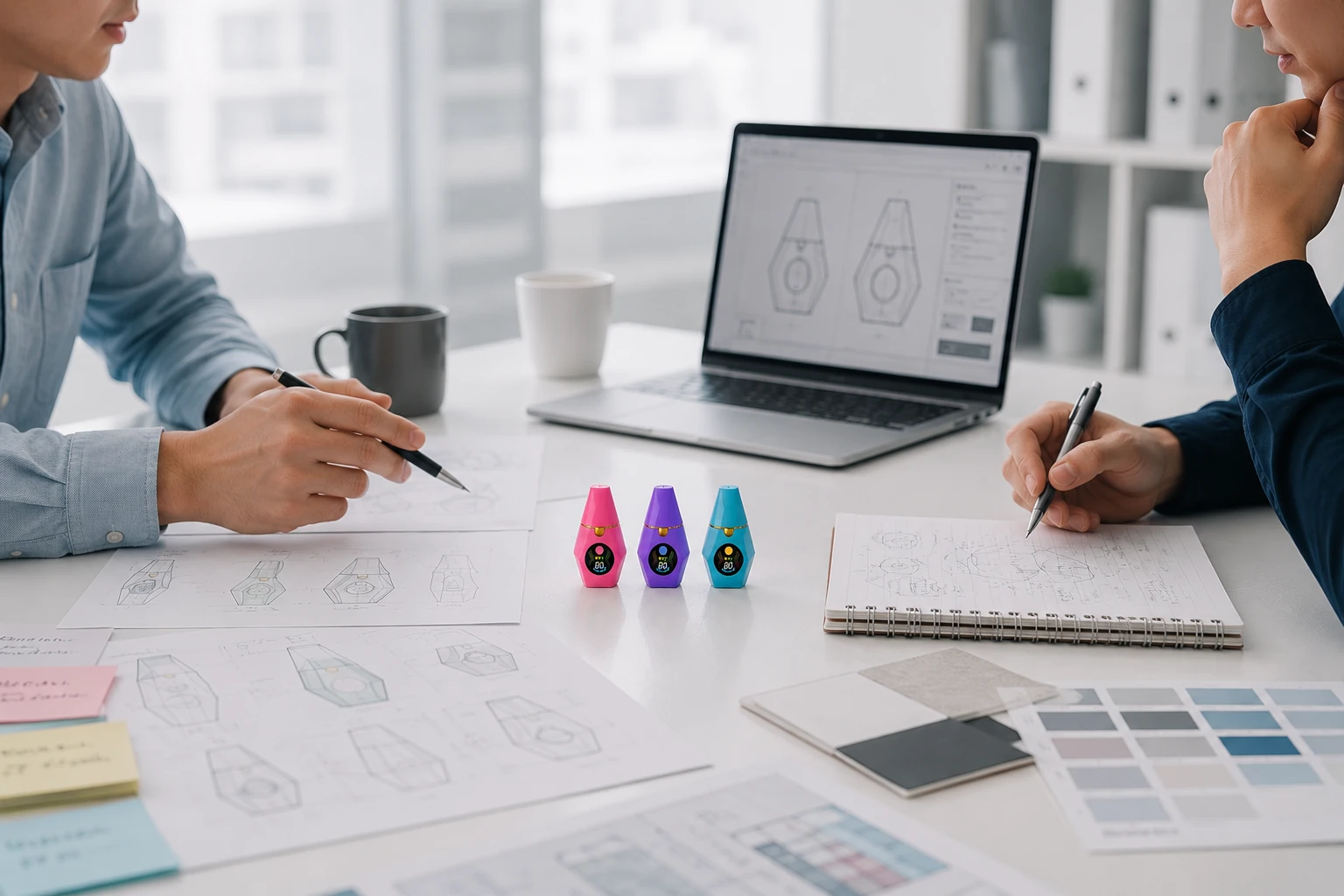 Project review and coordination around product samples