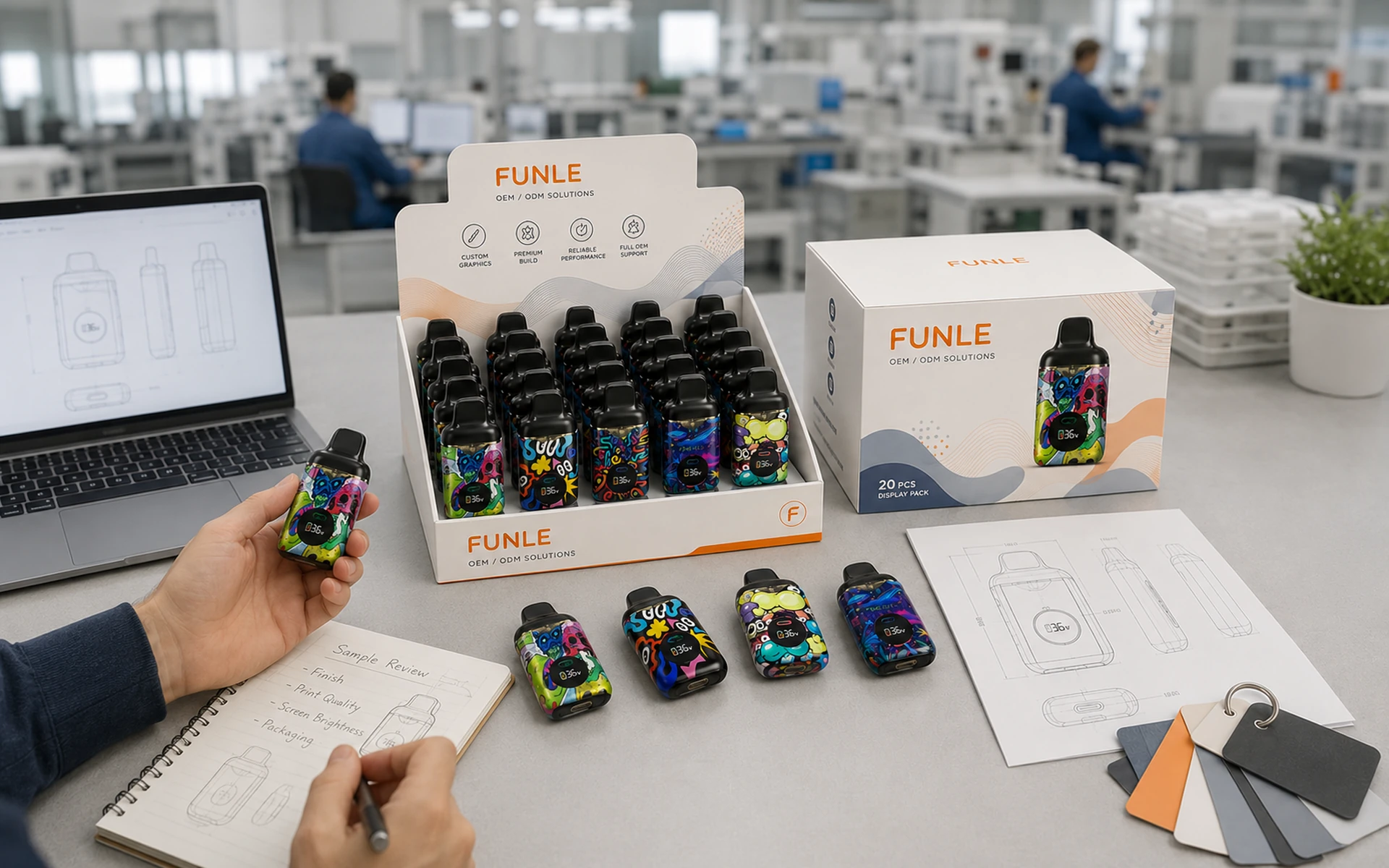 Manufacturing and OEM support with product and packaging presentation