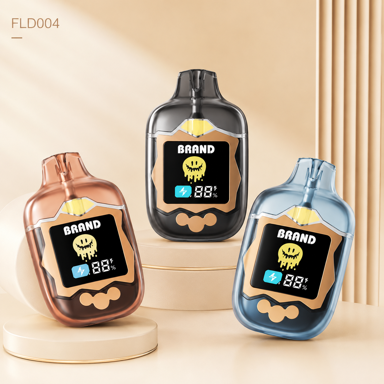 FLD004 3-in-1 Triple-Tank Disposable Vape Device – 400mAh Dual Mode